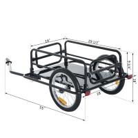 Steel Folding Bicycle Bike Cargo Cart Luggage Foldable Trailer Bike Trailer Cargo Cart