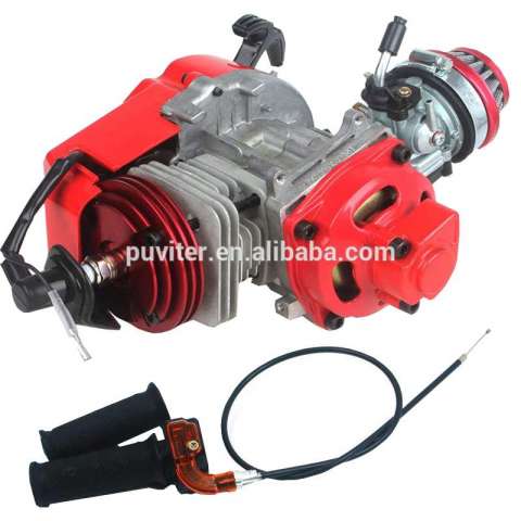 52cc Big Bore Pocket Bike Engine with Performance Cylinder CNC Engine Cover Racing Carburetor DIY Engine