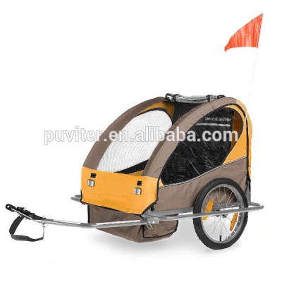 Travelling Baby  Bike Trailer For Kids 2 Seats Baby Bike Stroller